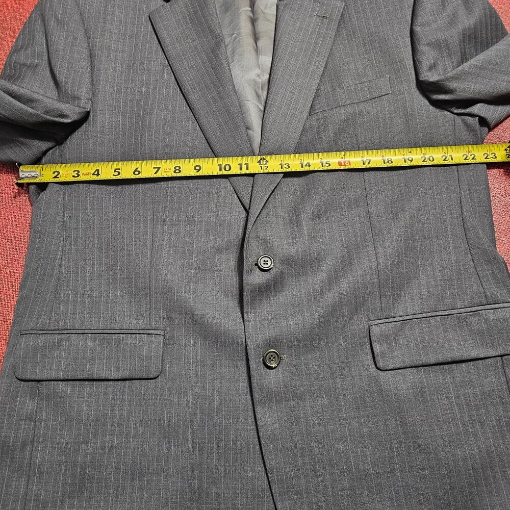 Lauren Ralph Lauren Pinstripe Wool Blazer Jacket 44L Gray‎ Gentleman Ivy League - Picture 10 of 13